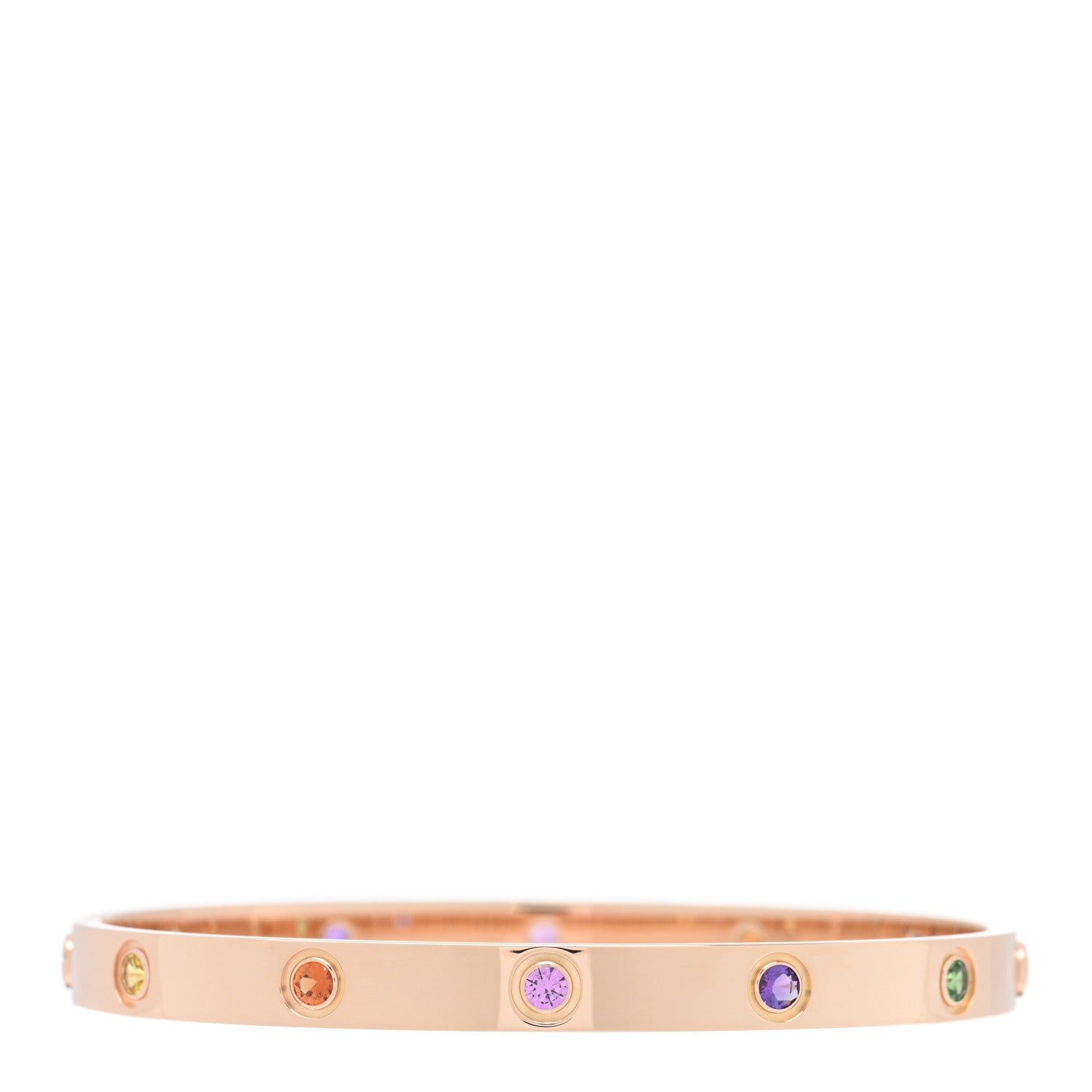 Cartier 18K Pink Gold Sapphire Garnet Amethyst LOVE Bracelet 18 2 of 6