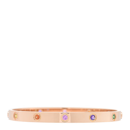 Cartier 18K Pink Gold Sapphire Garnet Amethyst LOVE Bracelet 18 2 of 6