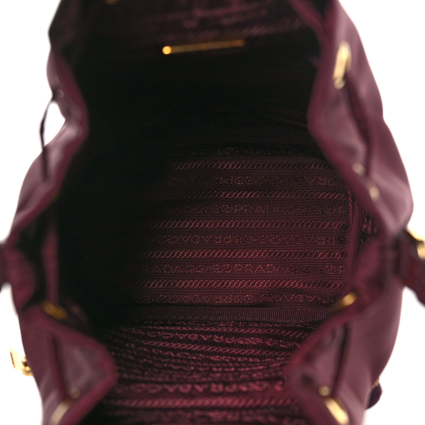 Re-Nylon Saffiano Duet Bucket Crossbody Bag Bordeaux