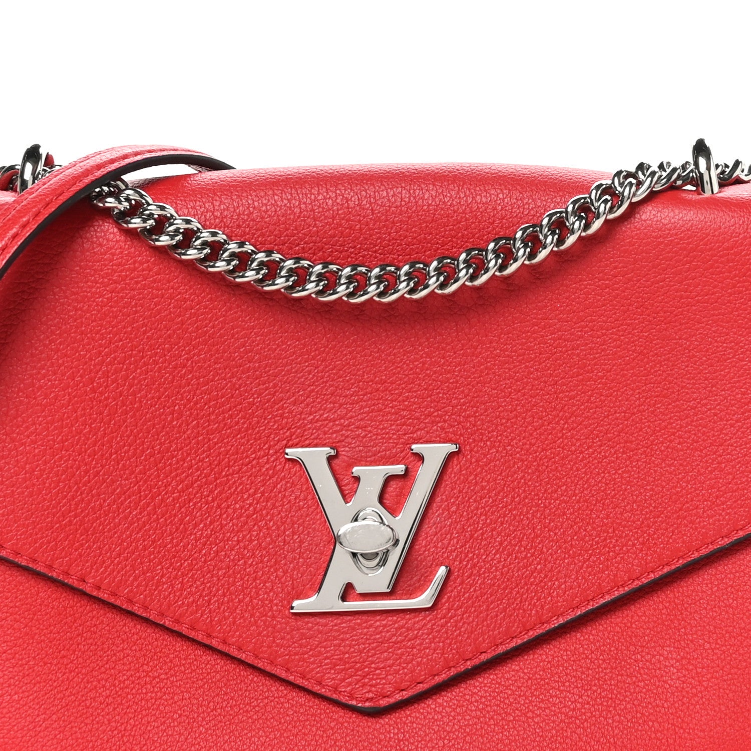 Louis Vuitton Soft Calfskin My Lockme Chain Bag BB Poppy 7 of 9