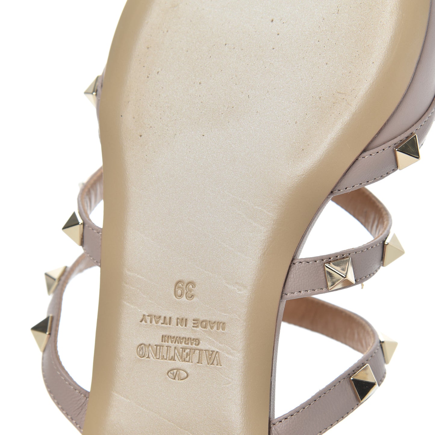 Nappa Rockstud Flat Cage Mules 39 Poudre