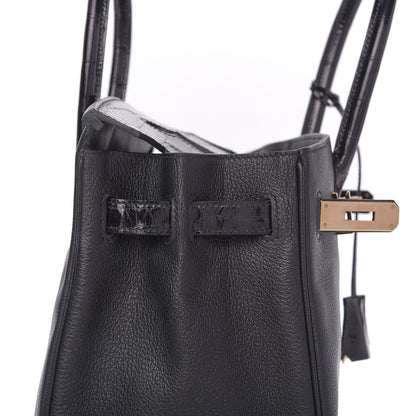 Hermes Taurillon Novillo Shiny Niloticus Crocodile Birkin Touch 30 Black 13 of 32