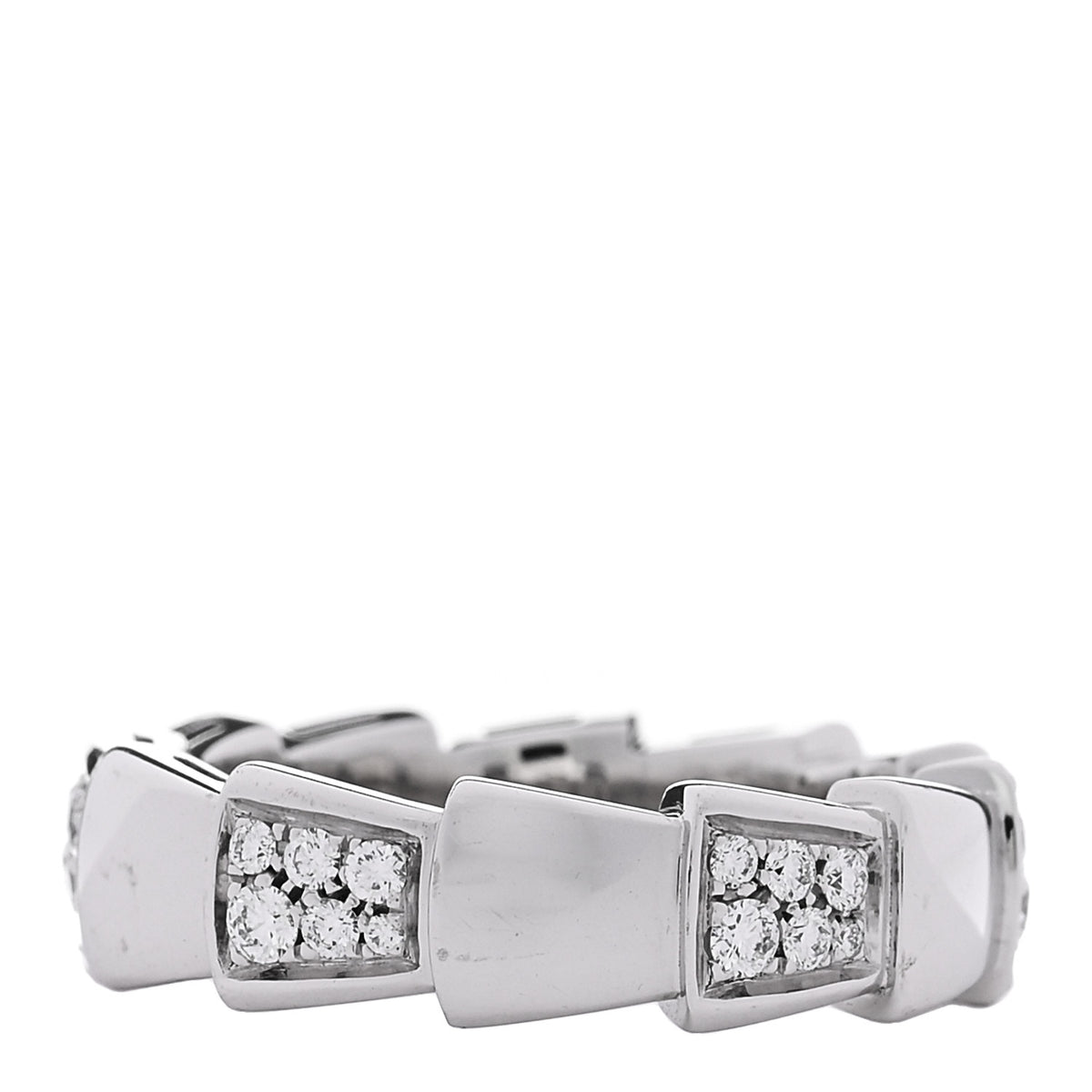Bulgari 18K White Gold Diamond Serpenti Band Ring 53 6.5 3 of 7
