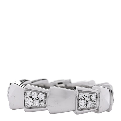 Bulgari 18K White Gold Diamond Serpenti Band Ring 53 6.5 3 of 7