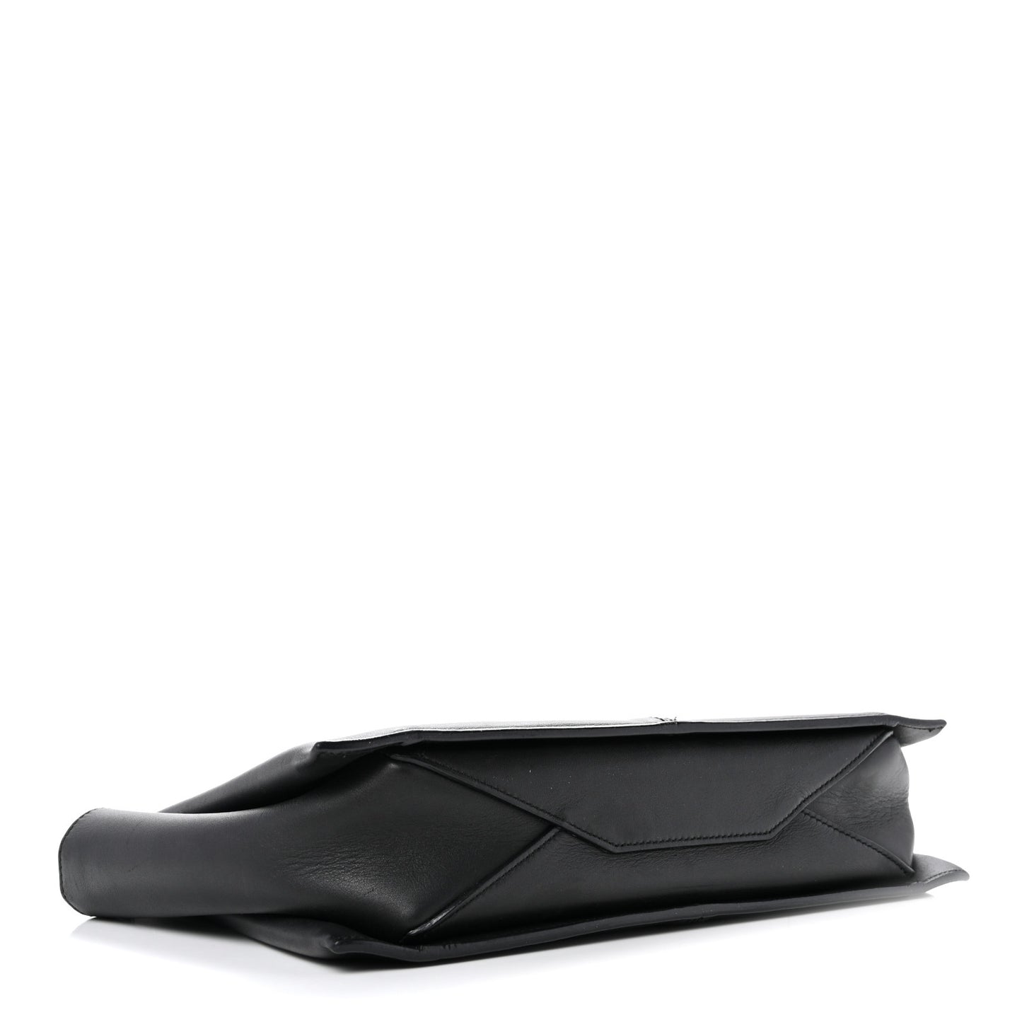 Smooth Calfskin Tri-Fold Clutch on Chain Black