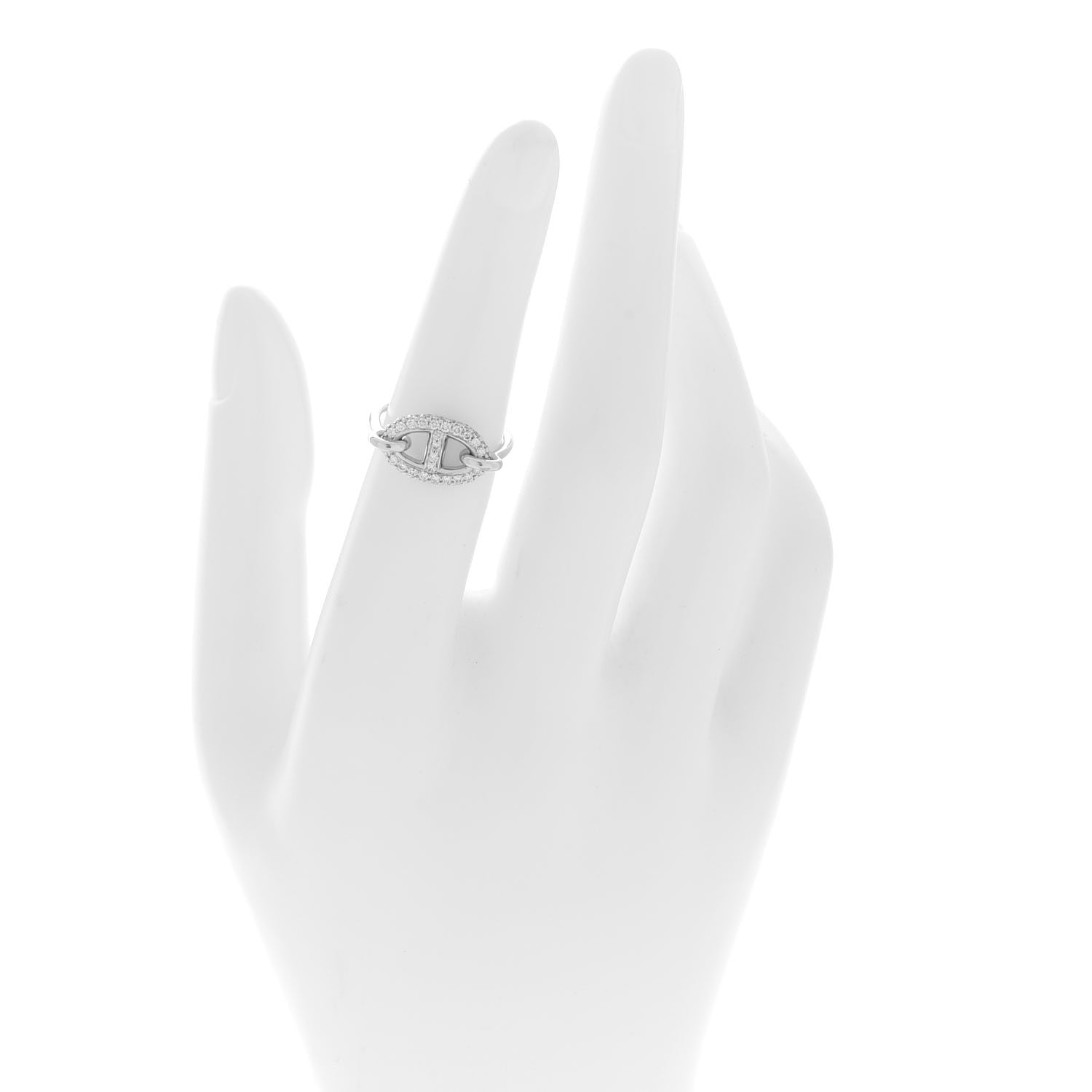 Hermes 18K White Gold Diamond Farandole Ring 50 5.25 2 of 5