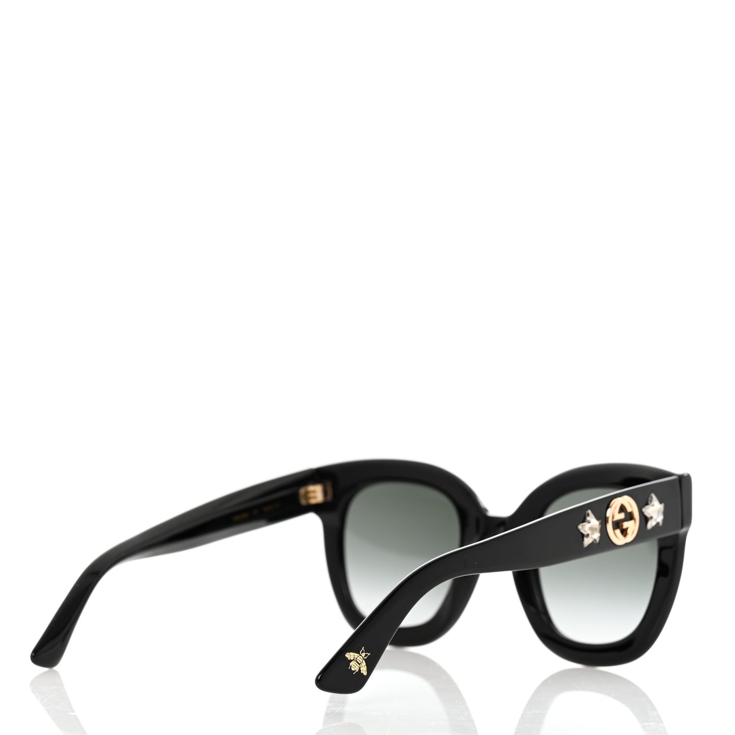 Acetate Crystal Star Round Frame Sunglasses GG0208S Black