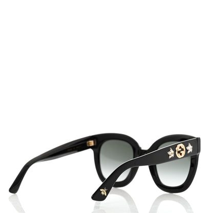 Gucci Acetate Crystal Star Round Frame Sunglasses GG0208S Black 4 of 8