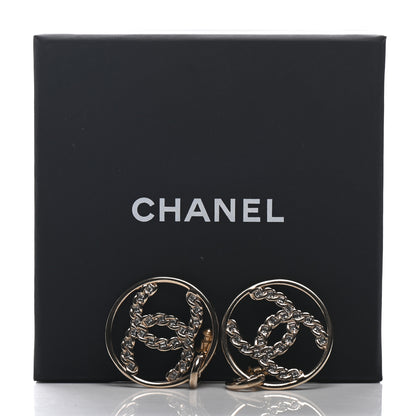 Chanel Baguette Crystal High Society CC Drop Earrings Gold 5 of 5