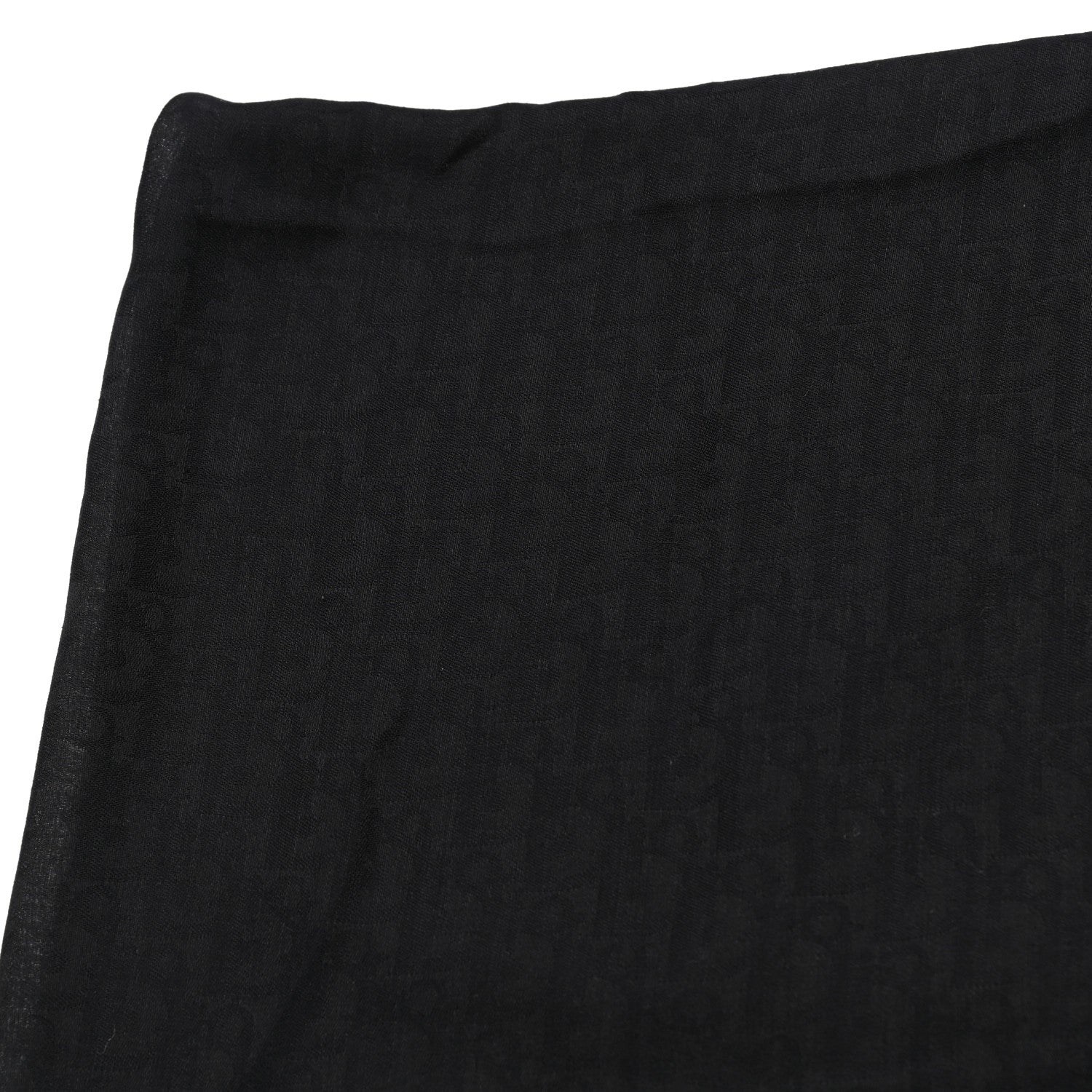 Christian Dior Wool Silk Oblique Shawl Black 4 of 4