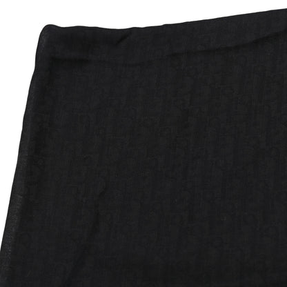Christian Dior Wool Silk Oblique Shawl Black 4 of 4