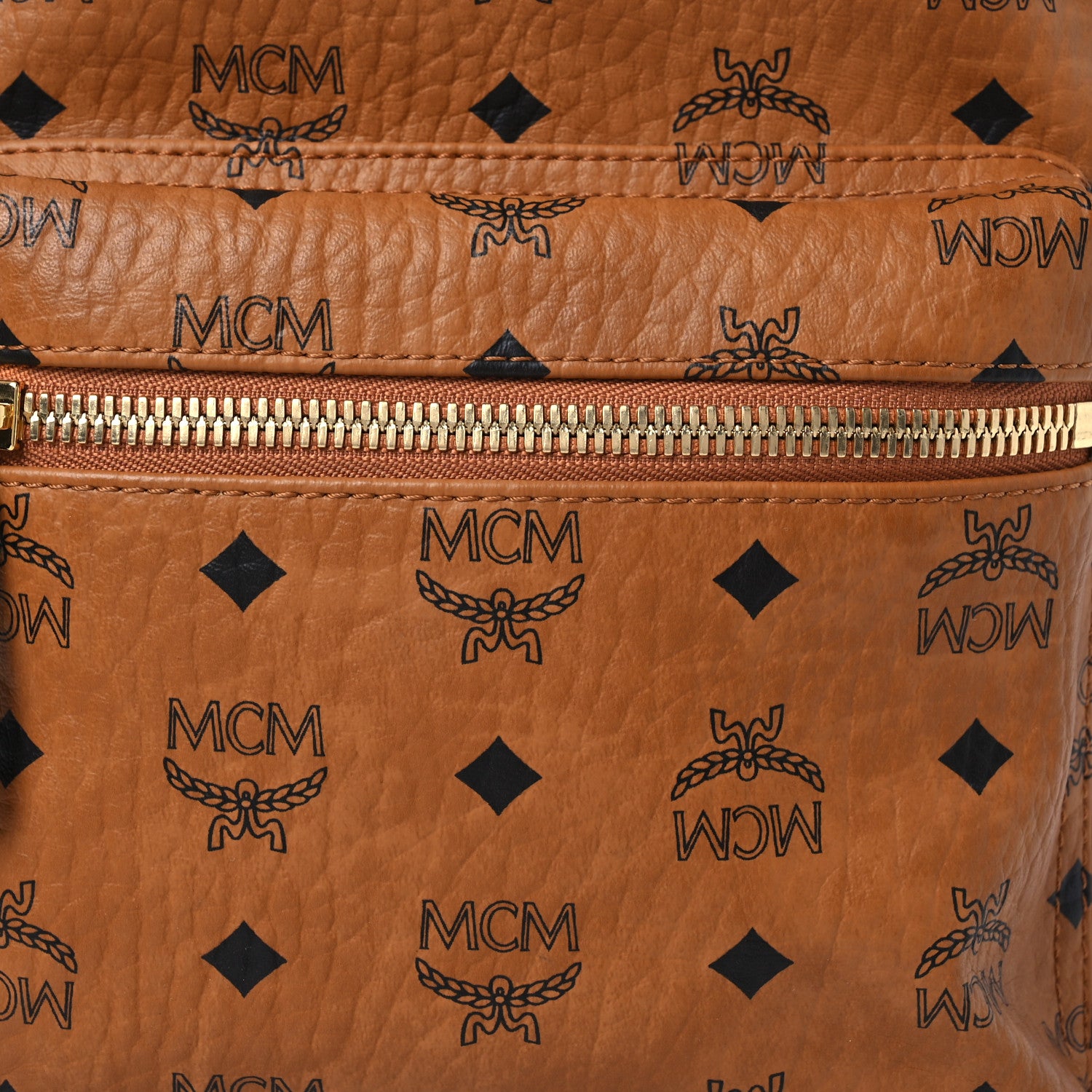 MCM Visetos Small Side Stud Stark Backpack Cognac 8 of 13