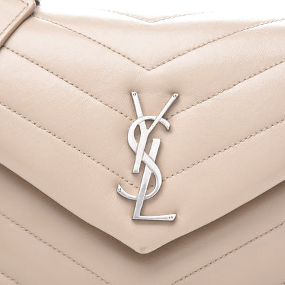 Saint Laurent Calfskin Y Quilted Monogram Small Loulou Chain Satchel Dark Beige 14 of 14