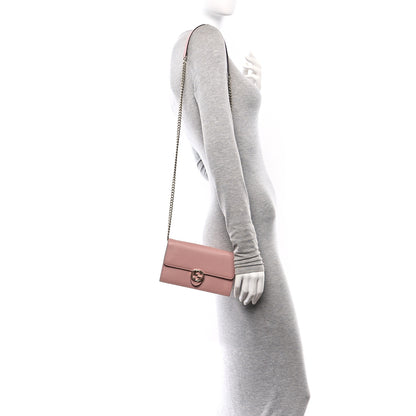 Gucci Dollar Calfskin Interlocking G Chain Wallet Soft Pink 2 of 10