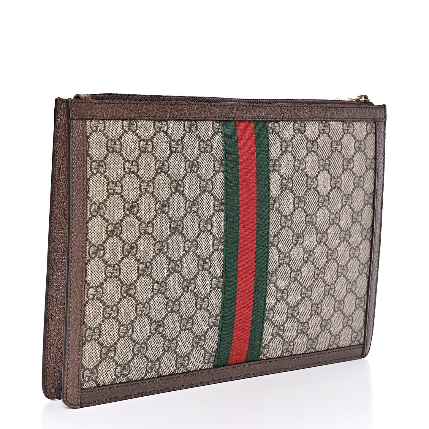 GG Supreme Monogram Web Ophidia Portfolio Pouch Beige New Acero