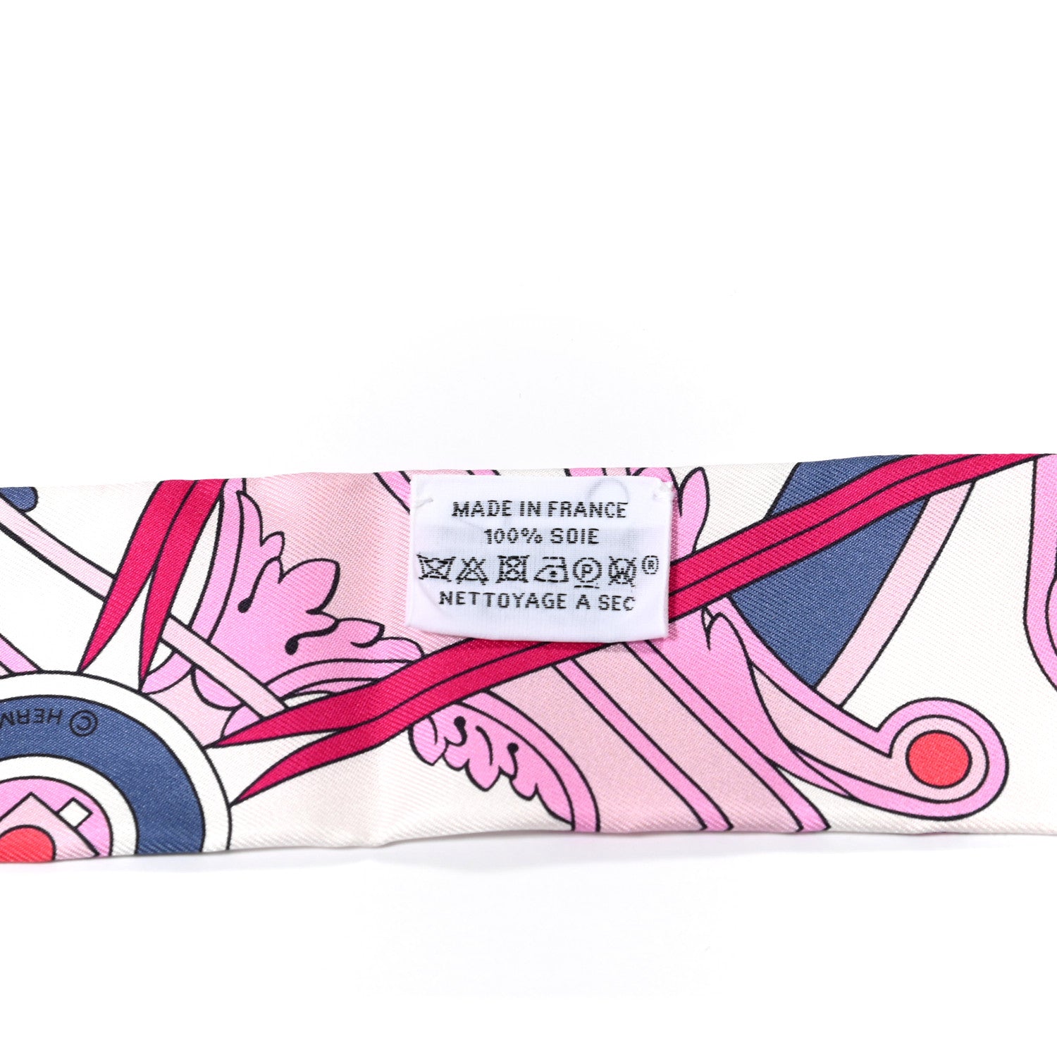 Hermes Silk Washington's Carriage Detail Twilly White Rose Vif Gris 2 of 5