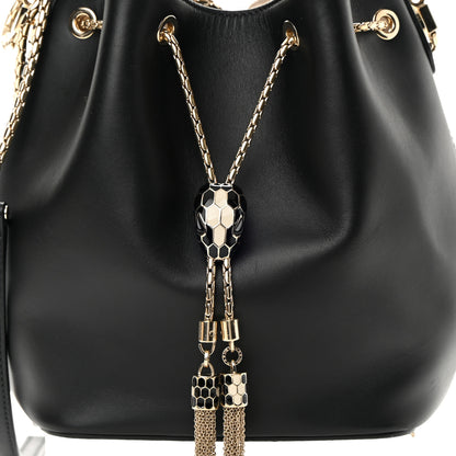 Bulgari Calfskin Serpenti Forever Bucket Bag Black 8 of 13