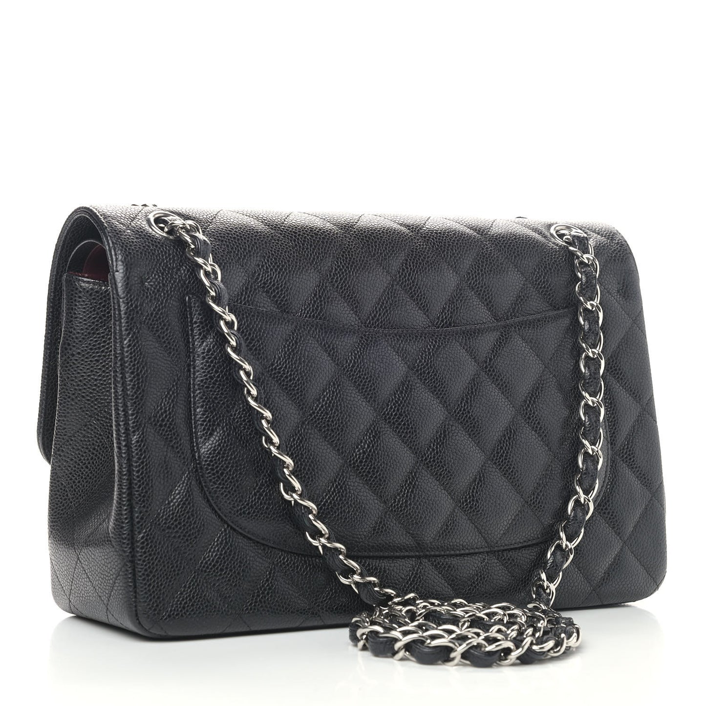 Caviar Quilted Jumbo Double Flap Black