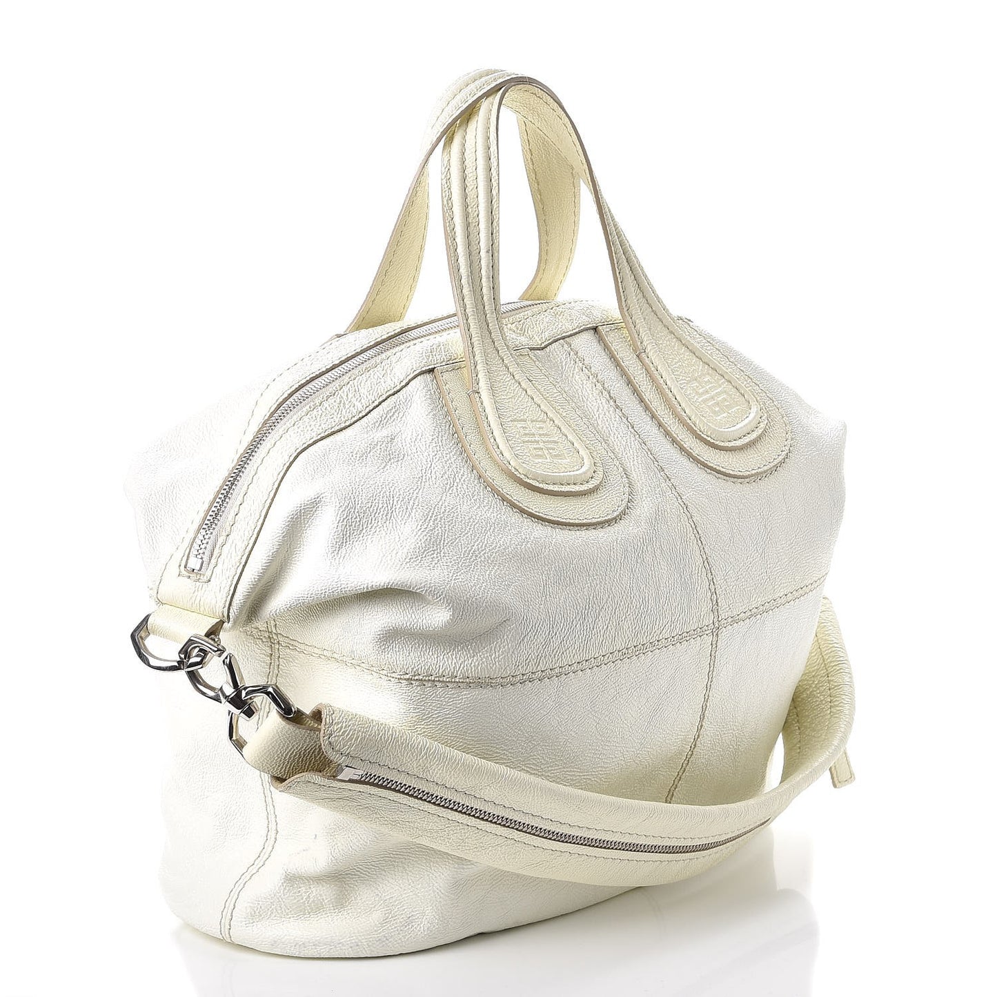 Sugar Goatskin Medium Nightingale Tote Bag Ivory