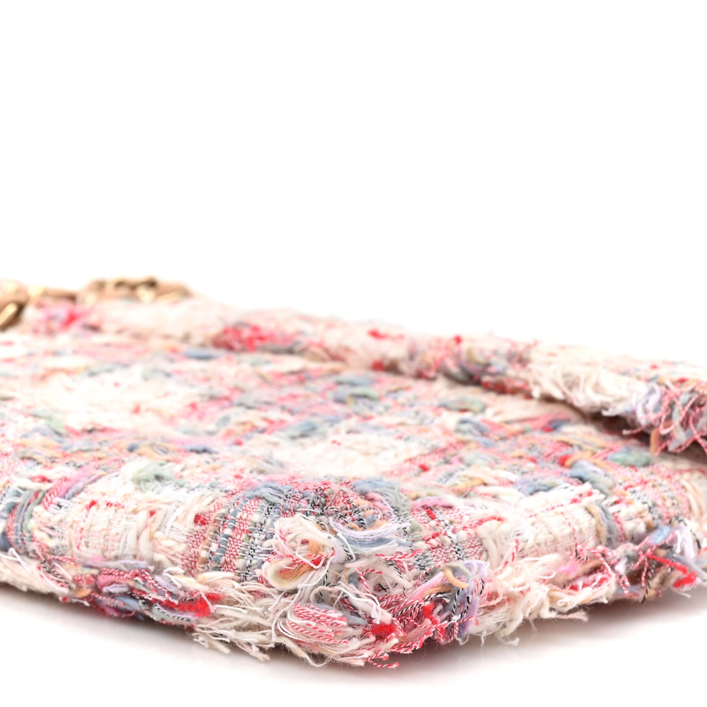 Tweed Vertical Lock Flap Bag Pink Multicolor