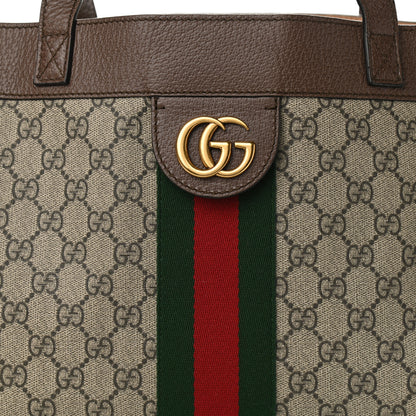 Gucci GG Supreme Monogram Web Ophidia Tote Brown 8 of 11