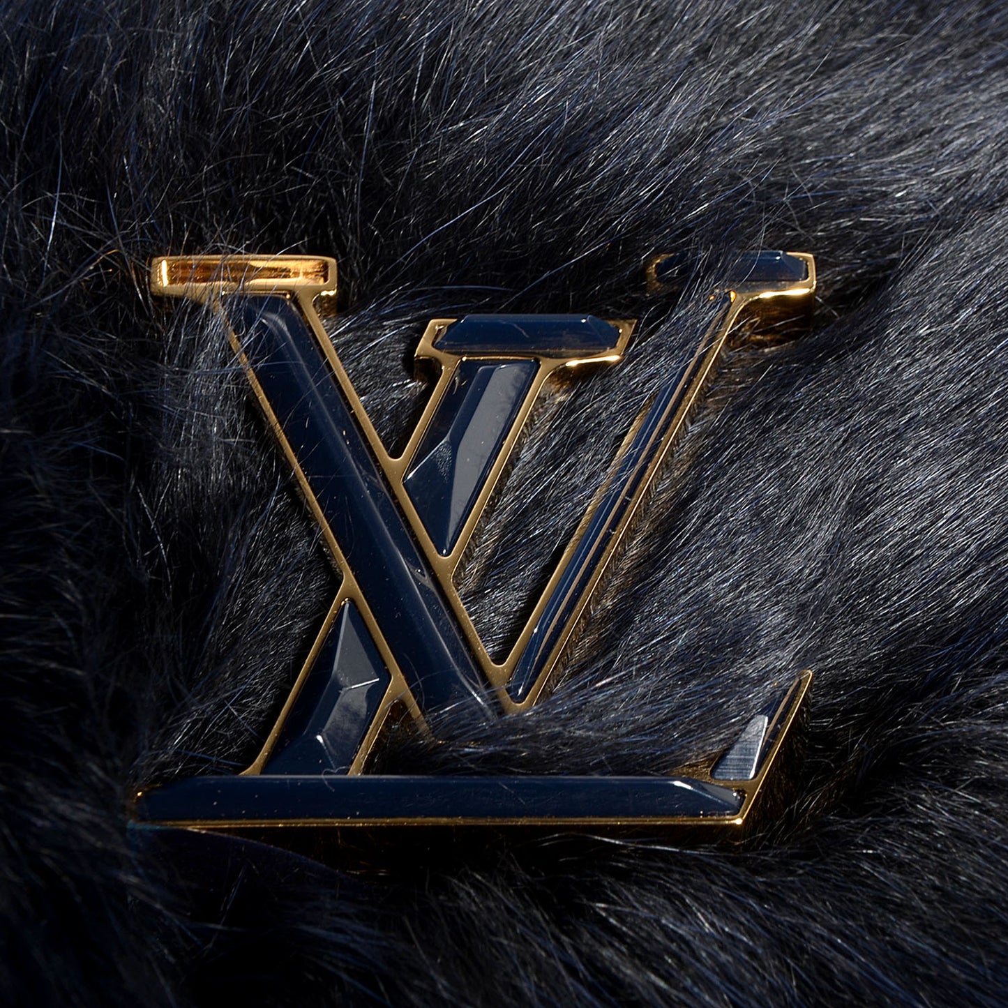 Nathalia Fox Fur Scarf Blue Nuit