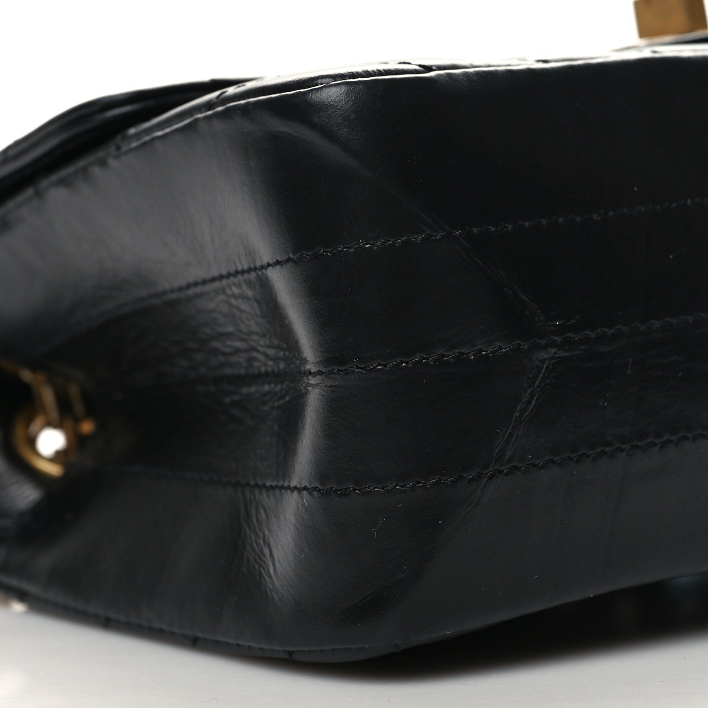 Aged Calfskin Chevron Quilted 2.55 Reissue Mini Flap Black