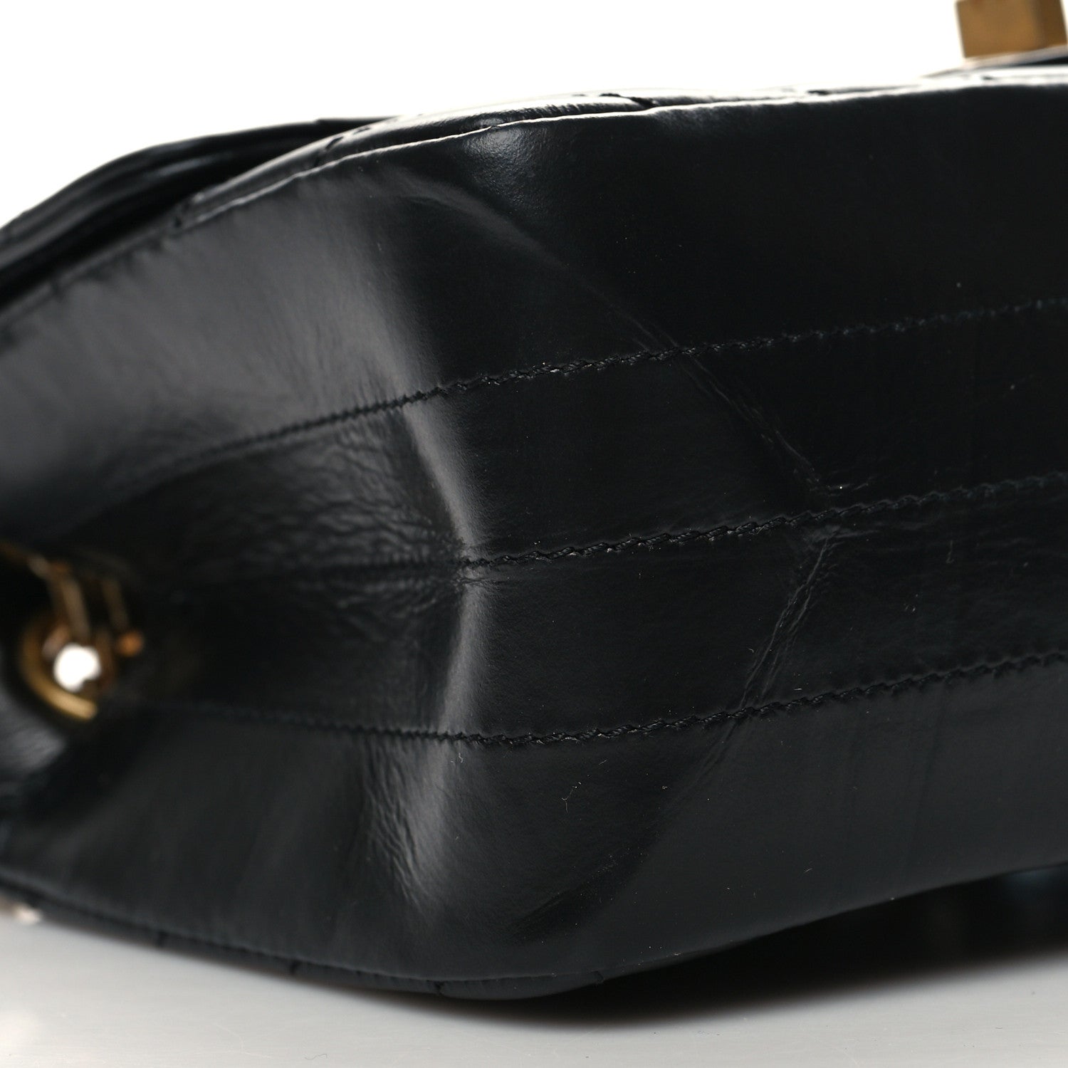 Chanel Aged Calfskin Chevron Quilted 2.55 Reissue Mini Flap Black 9 of 10