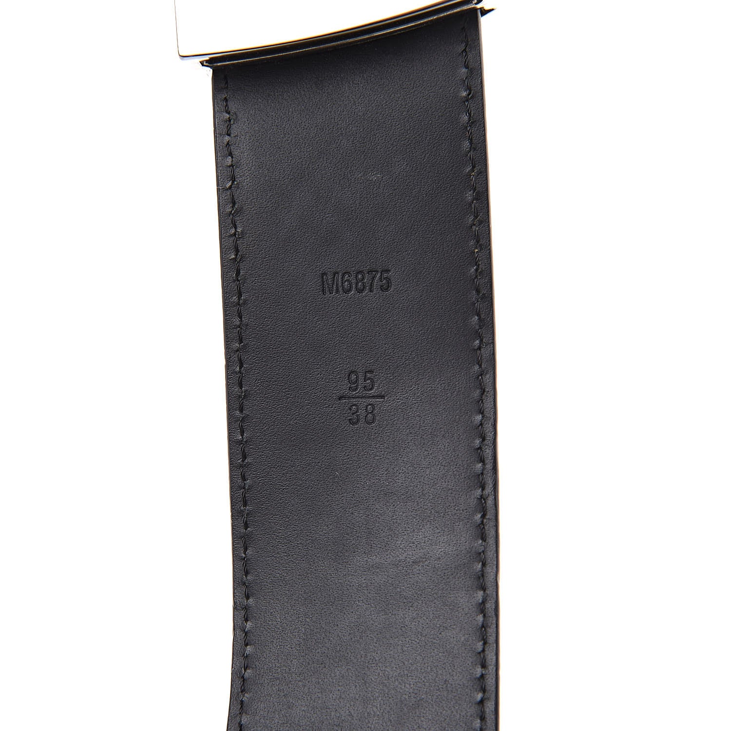 Louis Vuitton Suede Calfskin Mini Damier 40mm LV Initiales Belt 95 38 Black 7 of 8