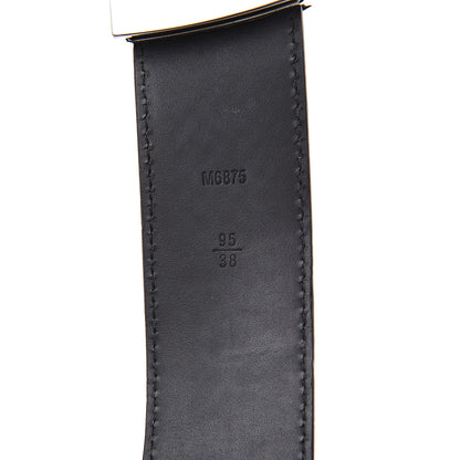 Louis Vuitton Suede Calfskin Mini Damier 40mm LV Initiales Belt 95 38 Black 7 of 8