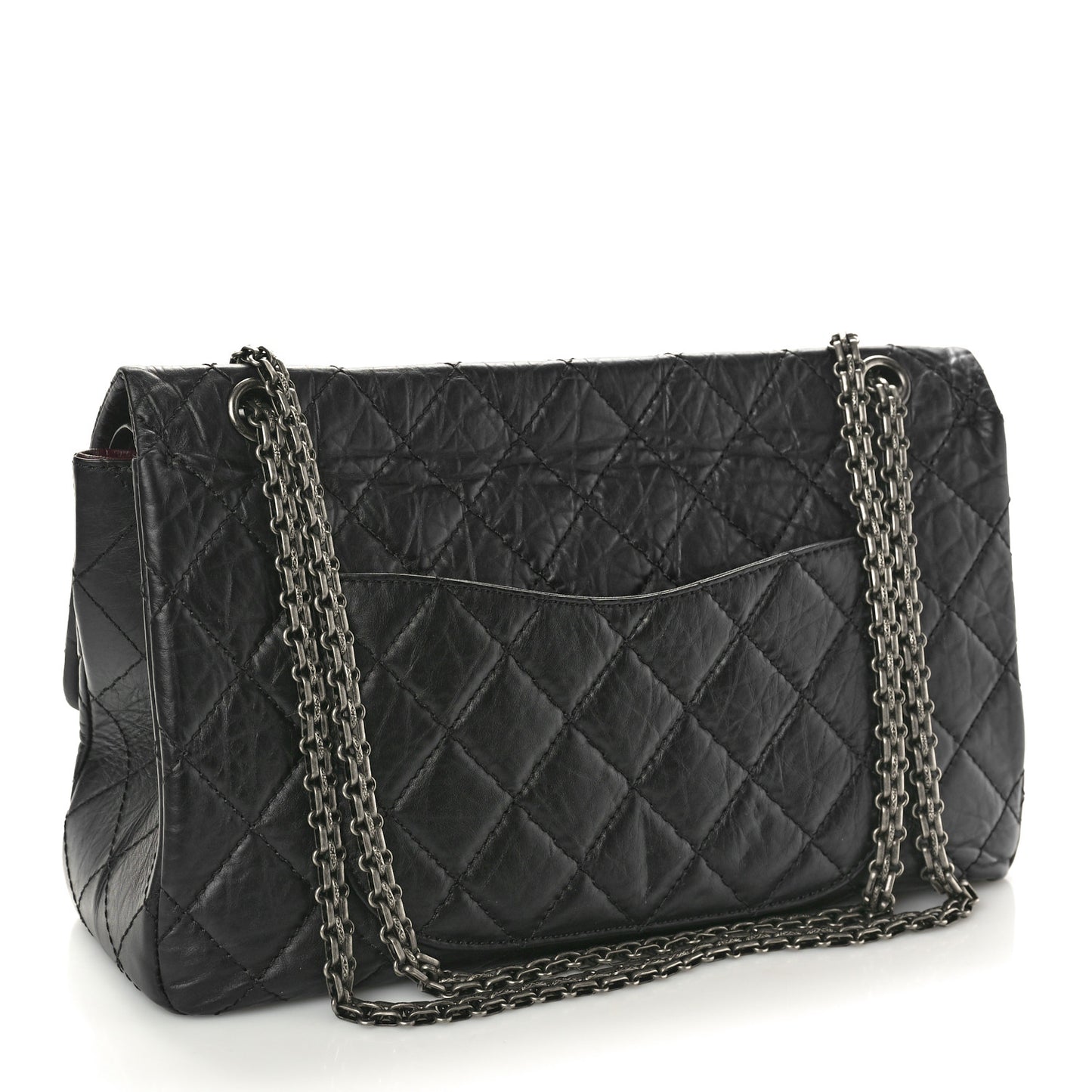 Aged Calfskin Quilted 2.55 Reissue 227 Flap Black