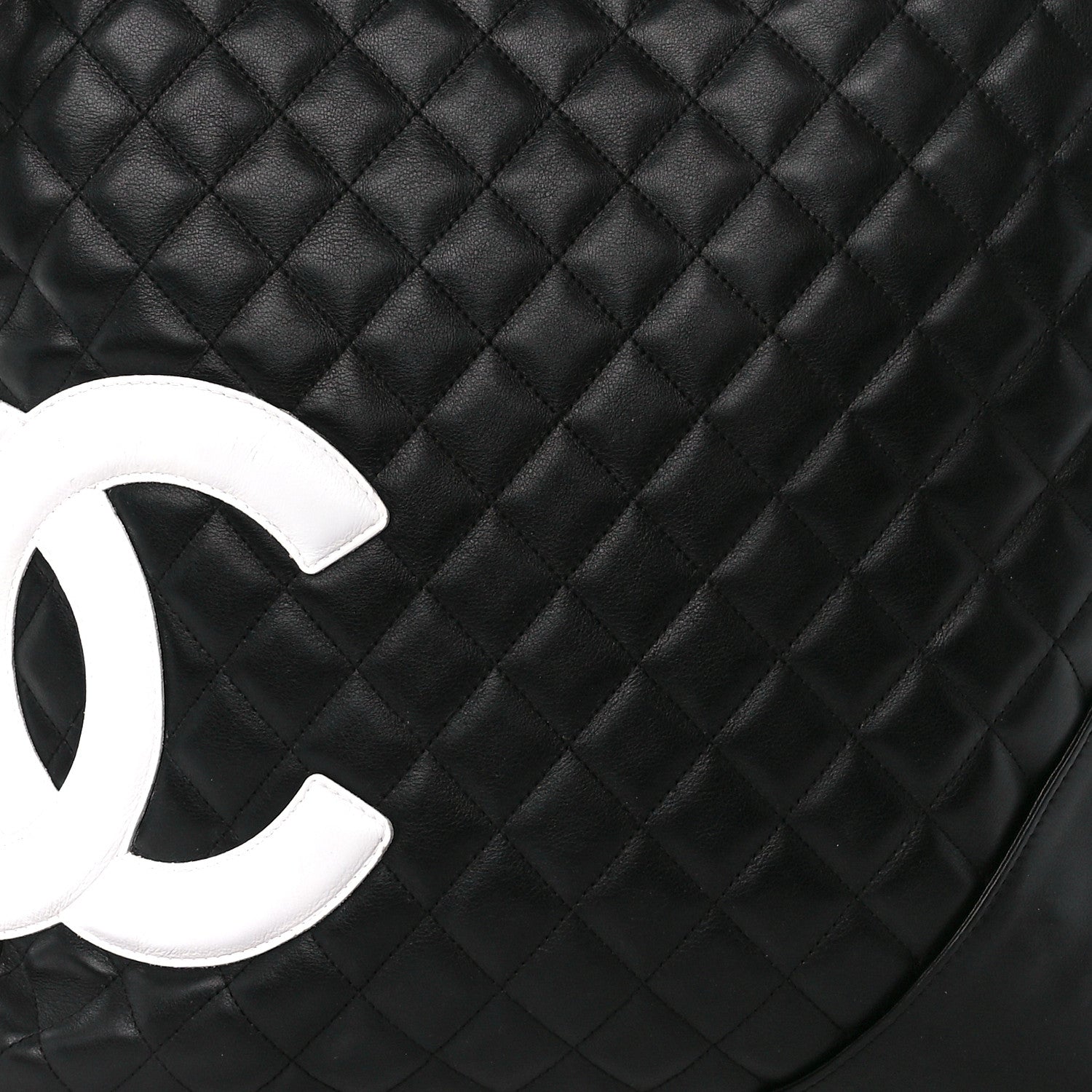 Chanel Calfskin Quilted Large Cambon Messenger Black White 8 of 13