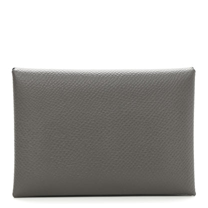 Hermes Epsom Calvi Duo Card Case Gris Meyer 1 of 6