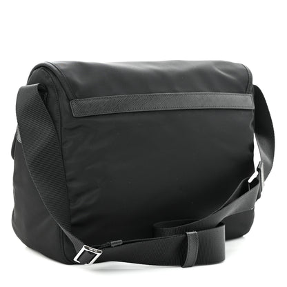Prada Nylon Vela Double Snap Buckle Messenger Bag Black 3 of 12