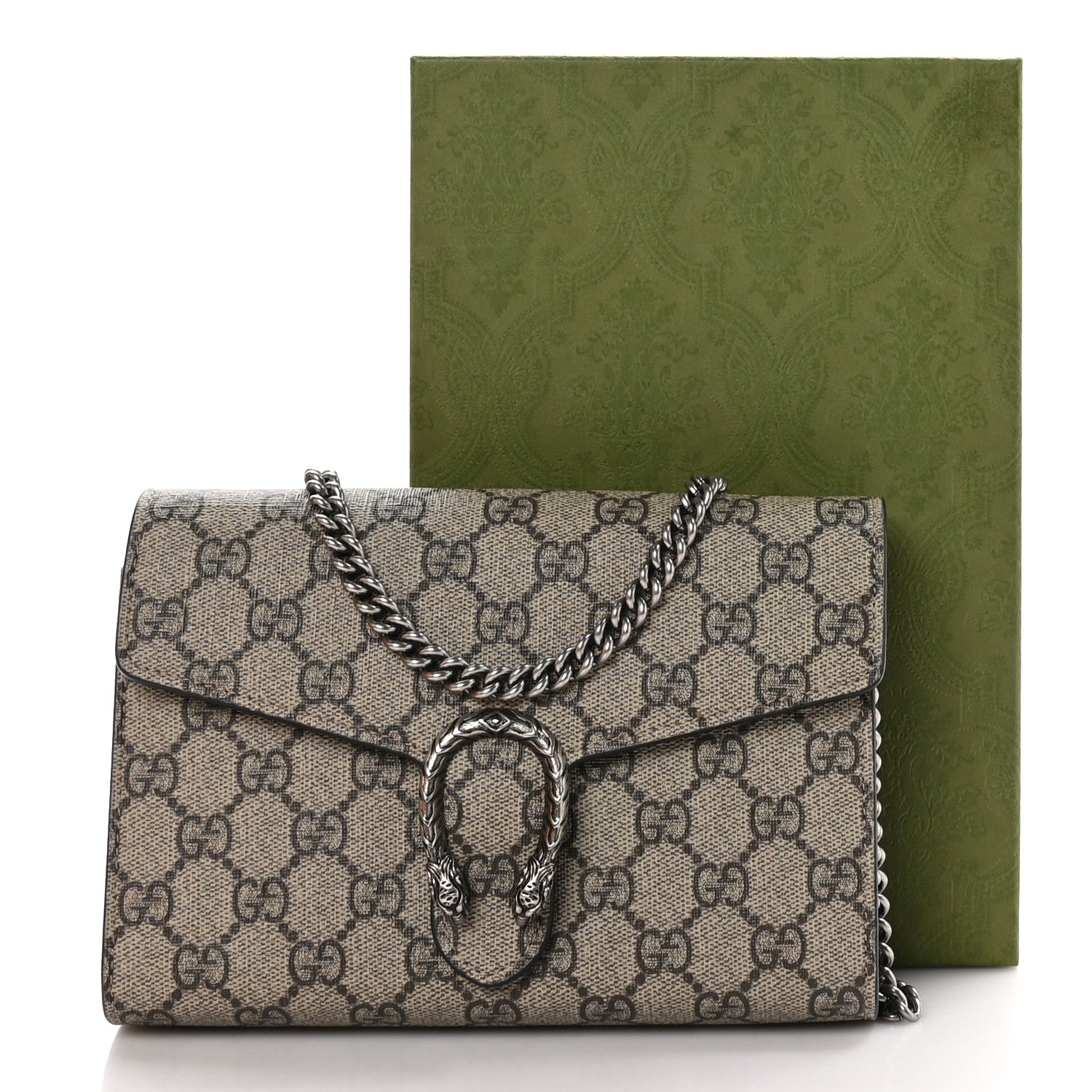 Gucci GG Supreme Monogram Mini Dionysus Chain Wallet Beige Taupe 12 of 12
