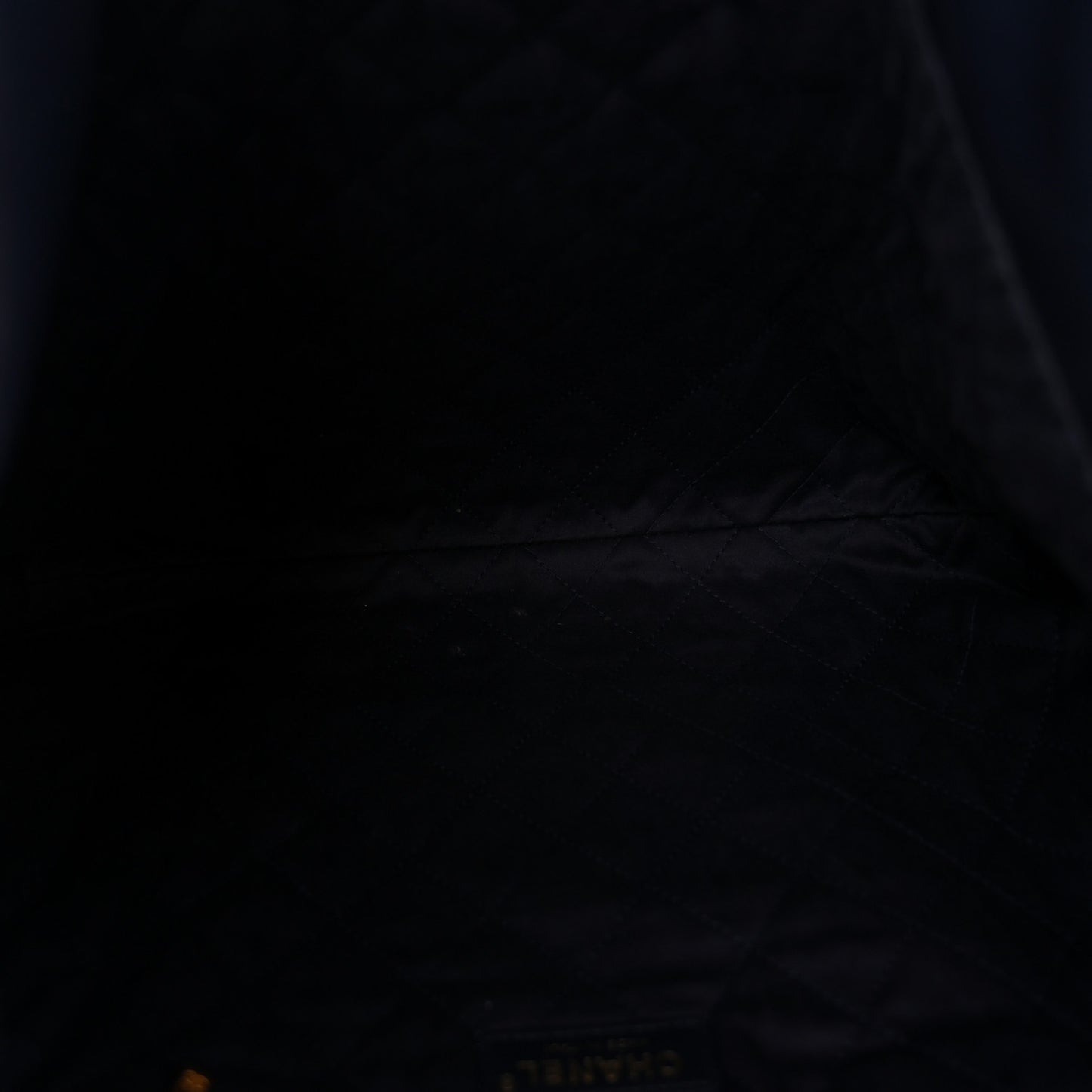 Shiny Calfskin Quilted Chanel 22 Navy Blue