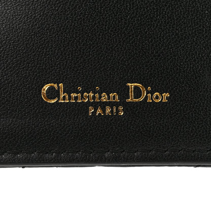 Christian Dior Supple Calfskin Cannage Caro Slim Wallet Black 6 of 9