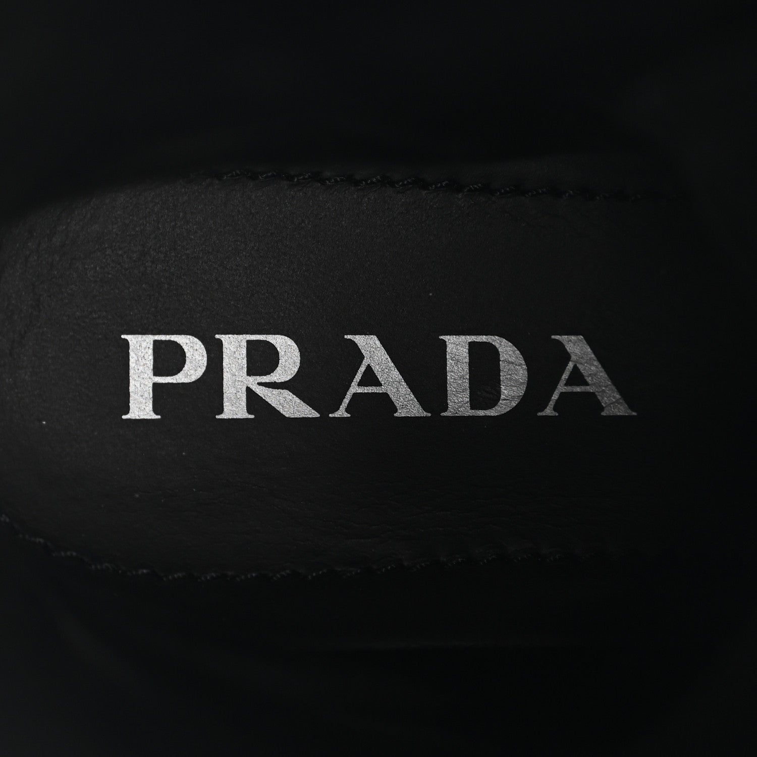 Prada Spazzolato Rois Re-Nylon Metal Triangle Logo Monolith Pouch Pocket 55mm Tall Combat Boots 39 Black 7 of 9