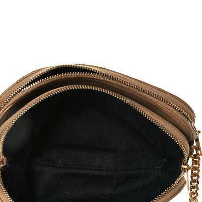 Saint Laurent Grained Lambskin Quilted Mini Becky Double Zip Bag Dark Beige 6 of 11