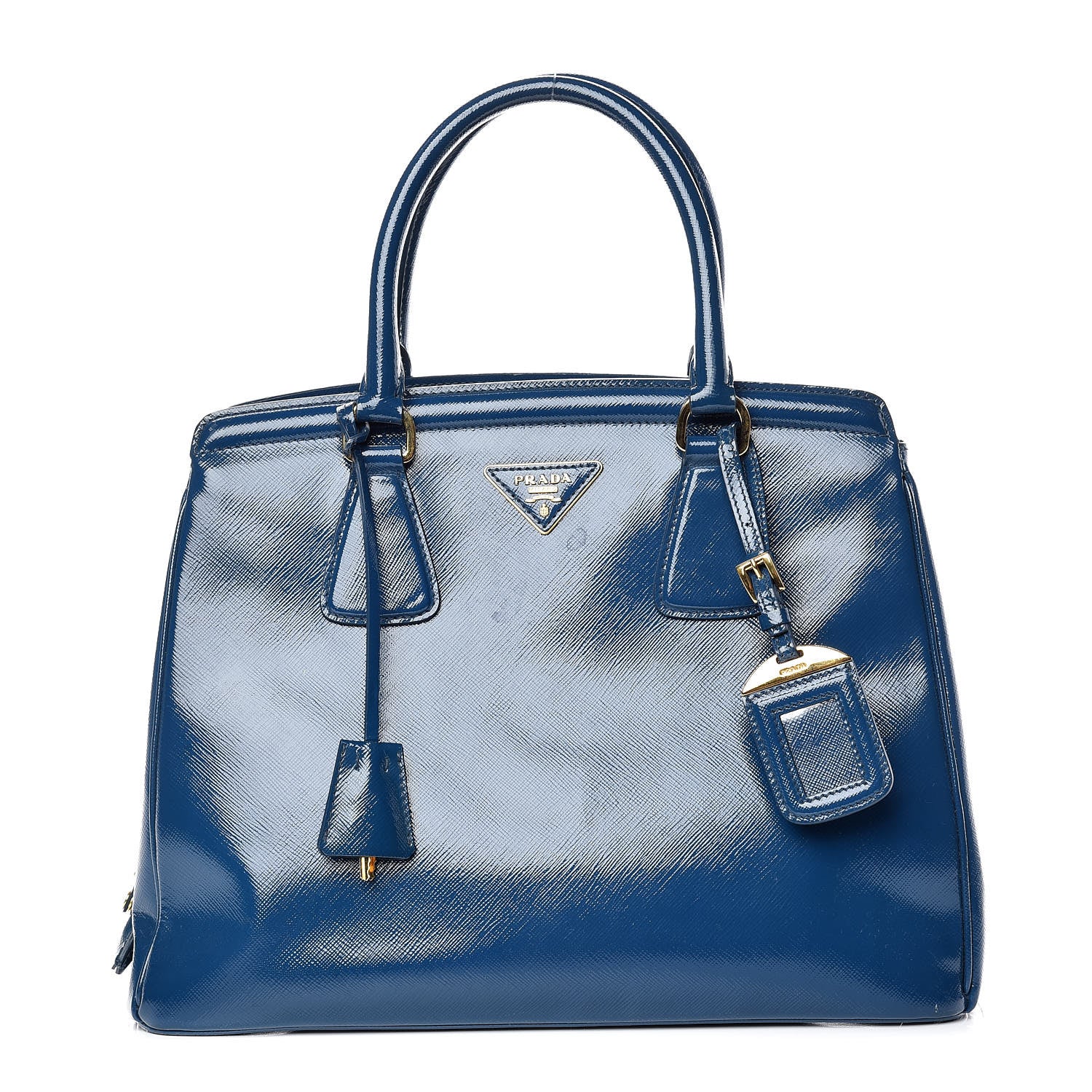 Prada Saffiano Vernice Shopping Tote Azzurro 1 of 18
