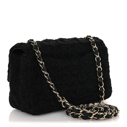 Chanel Tweed Quilted Mini Rectangular Flap Black 2 of 12