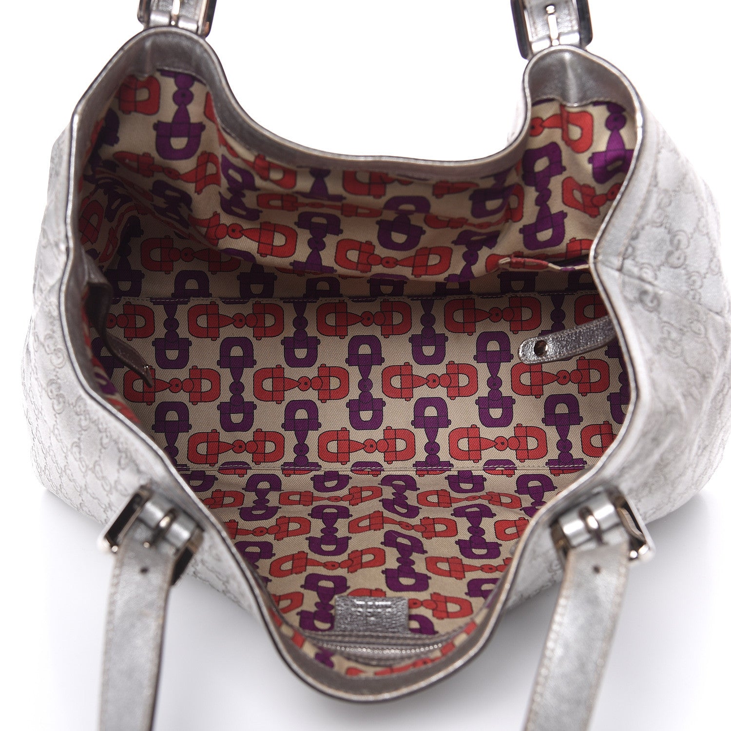 Gucci Guccissima Medium Britt Tote Silver 5 of 16
