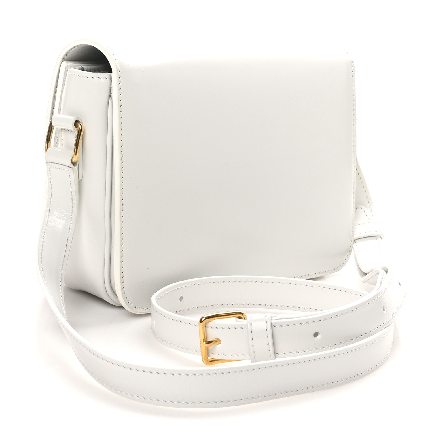 Celine Shiny Calfskin Teen Triomphe Arctic White 3 of 9