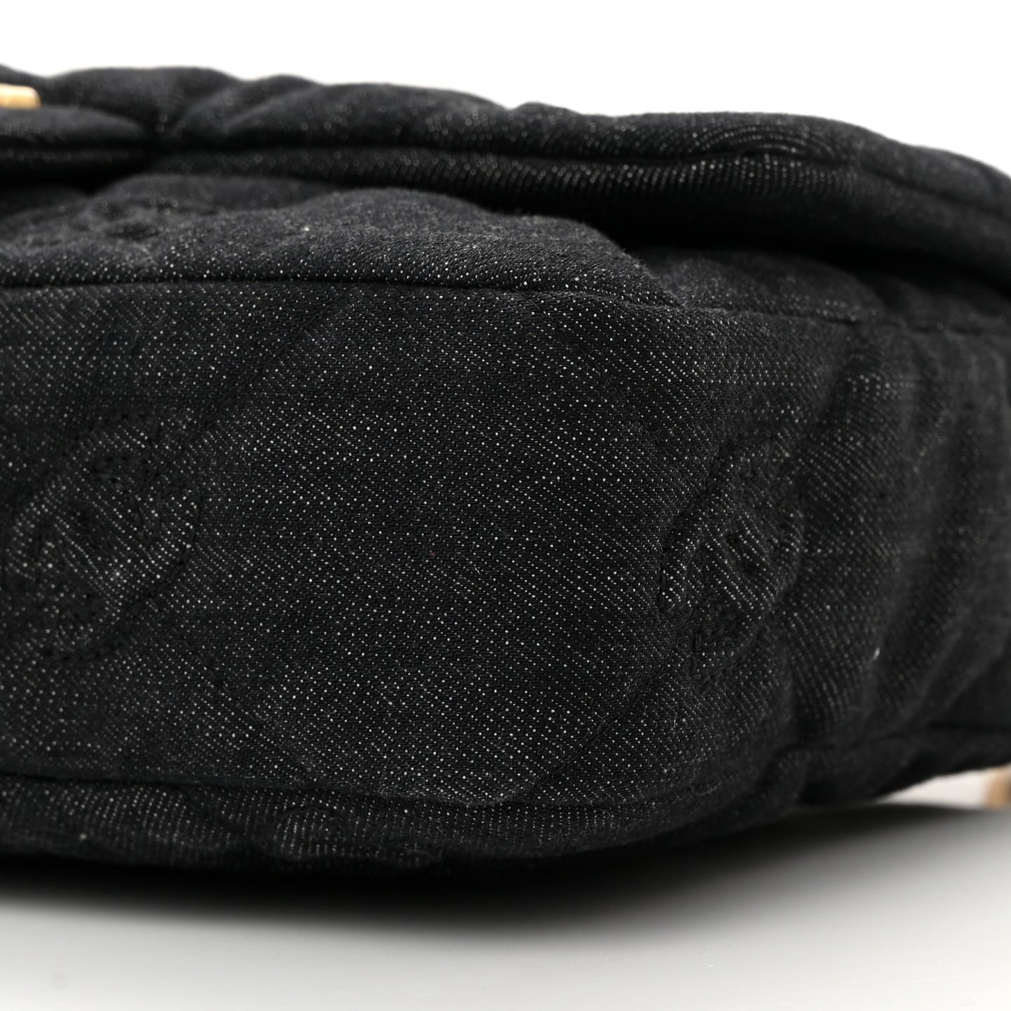 Denim Quilted Medium Funky Town Flap Black