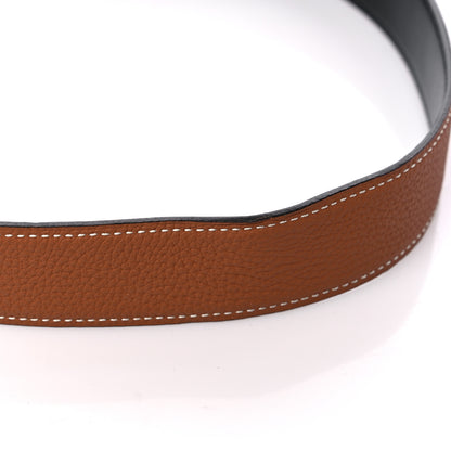 Hermes Box Togo 32mm Inside H Belt 80 Black Gold 7 of 7
