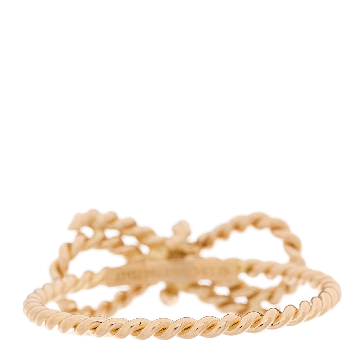 18K Rose Gold Twist Bow Ring 57 8