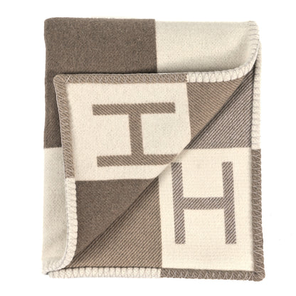 Hermes Wool Cashmere Avalon Vibration Blanket Ecru Naturel 2 of 3