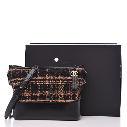 Chanel Tweed Calfskin Medium Gabrielle Hobo Black Brown 12 of 12