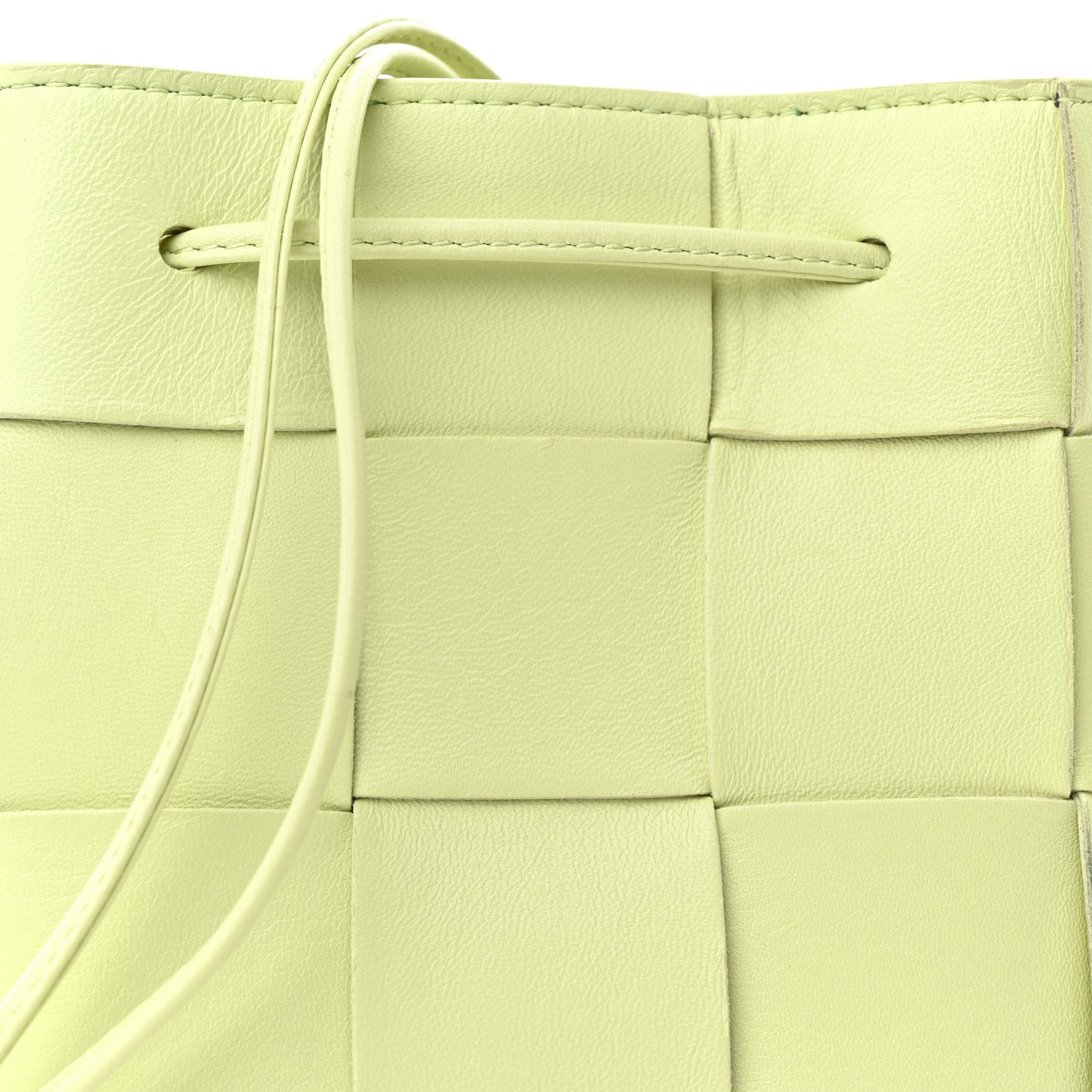 Nappa Maxi Intreccio Small Cassette Bucket Bag Lemon Washed