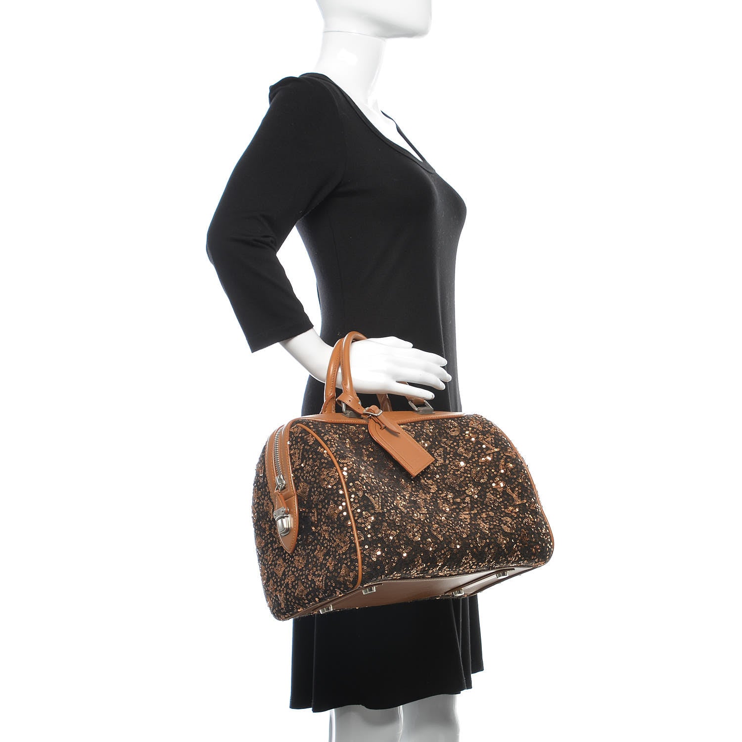 Louis Vuitton Sequin Monogram Sunshine Express Speedy Gold 2 of 9